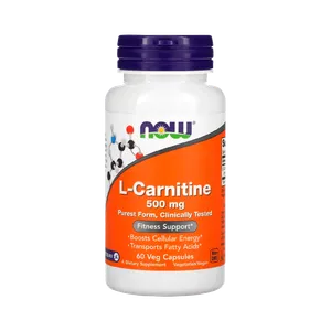 L-Carnitina Amino Acids Now Foods 500mg 60 Cápsulas Vegetales